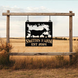 Custom Goat Metal Wall Sign - Personalized Farm Name Wall Art - Goat Farmhouse Decor & Gifts for Goat Lovers, Family Name Sign