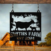 Custom Goat Metal Wall Sign - Personalized Farm Name Wall Art - Goat Farmhouse Decor & Gifts for Goat Lovers, Family Name Sign