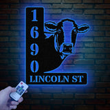 Custom Metal Cow Address Sign, Personalized FarmHouse Decor, Exterior Home Address Sign, Country Lover Gifts, Housewarming Gift