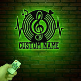 Vinyl Record Metal Wall Art, Musical Home Decor, Music Decor, Music Studio Sign, Personalized Turntable Record Metal Sign, Living Room Decor