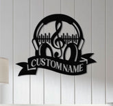 Vinyl Record Metal Wall Art, Musical Home Decor, Music Decor, Music Studio Sign, Personalized Turntable Record Metal Sign, Living Room Decor
