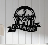 Vinyl Record Metal Wall Art, Musical Home Decor, Music Decor, Music Studio Sign, Personalized Turntable Record Metal Sign, Living Room Decor