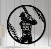 Personalized Softball Pitcher Metal Wall Art Led Lights, Custom Pitcher Girl Sign, Dorm Decoration Birthday Gift, Gift For Daughter