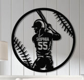 Personalized Softball Pitcher Metal Wall Art Led Lights, Custom Pitcher Girl Sign, Dorm Decoration Birthday Gift, Gift For Daughter