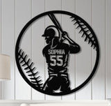 Personalized Softball Pitcher Metal Wall Art Led Lights, Custom Pitcher Girl Sign, Dorm Decoration Birthday Gift, Gift For Daughter