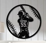 Personalized Softball Pitcher Metal Wall Art Led Lights, Custom Pitcher Girl Sign, Dorm Decoration Birthday Gift, Gift For Daughter
