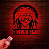 Personalized Headphones Metal Wall Sign, Custom Earphones Metal Art, Decor for Music Lovers, Gifts for Recording Studios, Musical Wall Art