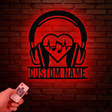 Personalized Headphones Metal Wall Sign, Custom Earphones Metal Art, Decor for Music Lovers, Gifts for Recording Studios, Musical Wall Art