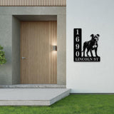 Personalized Pitbull Dog House Number, Pet Home Number Metal Wall Sign, Animal Outdoor House Address Sign, Dog Home Address Sign