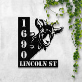 Custom Goat Address Metal Sign, Personalized Farm House Decor, Animal Outdoor House Address Sign, Farm Sign, Housewarming Gift