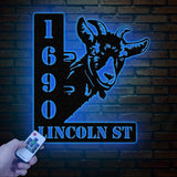 Custom Goat Address Metal Sign, Personalized Farm House Decor, Animal Outdoor House Address Sign, Farm Sign, Housewarming Gift