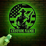 Custom US Lineman Metal Wall Art with LED Light, Personalized Electrical Worker Name Sign, Electrician Home Decor, Birthday Gifts, Dad Gifts