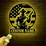 Custom US Lineman Metal Wall Art with LED Light, Personalized Electrical Worker Name Sign, Electrician Home Decor, Birthday Gifts, Dad Gifts