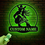 Custom Sexy Cowgirl Metal Sign with Led Lights - LED Wall Art for Cowboy and Cowgirl Decor - Perfect Gift for Her and Girls' Room Decoration