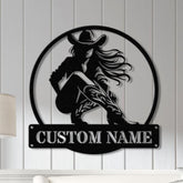 Custom Sexy Cowgirl Metal Sign with Led Lights - LED Wall Art for Cowboy and Cowgirl Decor - Perfect Gift for Her and Girls' Room Decoration