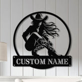 Custom Sexy Cowgirl Metal Sign with Led Lights - LED Wall Art for Cowboy and Cowgirl Decor - Perfect Gift for Her and Girls' Room Decoration