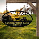 Personalized Metal Farm Sign | Custom Farmhouse Decor | Farm Name Sign | Outdoor Rustic Metal Ranch Sign | Barn Gate Plaque | Custom Farm