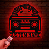 Custom Retro Radio Metal Wall Art With LED Light, Personalized Radio Name Sign Decor For Room, Radio Metal LED Decor, Vintange Wall Decor