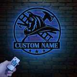 Personalized Firefighter Gift, Firefighter Metal LED Sign, Personalized Gift, Fireman Gift, First Responder Gift, FireFighter Sign