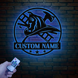 Personalized Firefighter Gift, Firefighter Metal LED Sign, Personalized Gift, Fireman Gift, First Responder Gift, FireFighter Sign