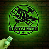 Personalized Firefighter Gift, Firefighter Metal LED Sign, Personalized Gift, Fireman Gift, First Responder Gift, FireFighter Sign