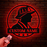 Personalized Firefighter Sign - Custom Metal Firefighter Metal Sign, Firefighter Gift for Him, Fireman Gift for Dad, Firefighter Decor