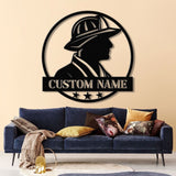 Personalized Firefighter Sign - Custom Metal Firefighter Metal Sign, Firefighter Gift for Him, Fireman Gift for Dad, Firefighter Decor