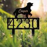 Custom Metal Dog Address Stake, Every Dog Breed Address Sign, Personalized House Number Sign, Address Plaque, Dog Decor, Front door Sign