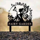 Custom Fairy Metal Garden Sign, Flower Garden Sign, Fairy Garden Stake, Outdoor Garden Yard Decor, Metal Fairy Garden Art, Gardener Gift