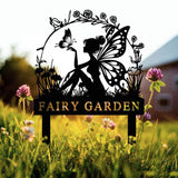Custom Fairy Metal Garden Sign, Flower Garden Sign, Fairy Garden Stake, Outdoor Garden Yard Decor, Metal Fairy Garden Art, Gardener Gift