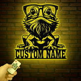 Personalized Cute Bearded Dragon Metal Sign with LED Light, Custom Name Bearded Dragons Sign, Unique Bearded Dragon Gift, Gecko Lizard Decor