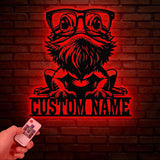 Personalized Cute Bearded Dragon Metal Sign with LED Light, Custom Name Bearded Dragons Sign, Unique Bearded Dragon Gift, Gecko Lizard Decor