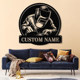 Personalized Welder Metal Sign with Led Light, Custom Mechanic Name Wall Art, Ironworker Sign, Welder Metal Wall Art, Welder Gift