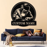 Personalized Welder Metal Sign with Led Light, Custom Mechanic Name Wall Art, Ironworker Sign, Welder Metal Wall Art, Welder Gift