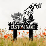 Personalized Garden Gnome Yard Stake, Custom Gnome Gifts, Gnome Metal Art, Yard Decor, Outdoor Lawn Decor, Garden Decor, Front Porch Decor