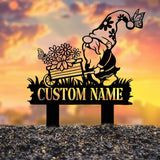 Personalized Garden Gnome Yard Stake, Custom Gnome Gifts, Gnome Metal Art, Yard Decor, Outdoor Lawn Decor, Garden Decor, Front Porch Decor