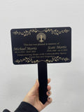 Personalized Memorial Stake With Tree, Custom Tree Plaque Marker, Custom Grave Marker, Metal Memorial Stake, Garden Decor,Remembrance Plaque