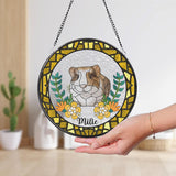 Personalized Guinea Pig Portrait Stained Glass Suncatcher, Pet Loss Sympathy, Guinea Pig Memorial Suncatcher, Pet Lovers Gift