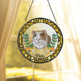 Personalized Guinea Pig Portrait Stained Glass Suncatcher, Pet Loss Sympathy, Guinea Pig Memorial Suncatcher, Pet Lovers Gift