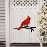 Cardinal Metal Bird Yard Garden Art, Metal Yard Art, Tree sign, Memorial Sign, Bird Lover Gifts, Patio Decor, Christmas Gifts