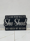 Custom Name My Shed My Rules Sign, Personalized She Shed Gift Idea, Women Cave Wall Decor, Garden Sign, Custom Gift for Wife