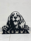 Personalized Cocker Spaniel Metal Wall Art, Family Name Gift for Dog Lovers, Dog Monogram Sign, Dog Mom Gifts