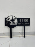 Hummingbird Address Metal Yard Sign Custom, Address Garden Stake, Personalized Lawn Address Sign, Address Garden Stake, House Number Sign