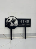 Hummingbird Address Metal Yard Sign Custom, Address Garden Stake, Personalized Lawn Address Sign, Address Garden Stake, House Number Sign