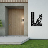 Personalized German Shepherd Dog House Number, Pet Home Number Metal Wall Sign, Animal Outdoor House Address Sign, Dog Home Address Sign