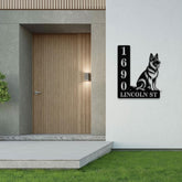 Personalized German Shepherd Dog House Number, Pet Home Number Metal Wall Sign, Animal Outdoor House Address Sign, Dog Home Address Sign