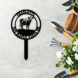Personalized Cow Address Garden Stake, Custom Farm Sign, Custom House Number Display, Metal Address Plaque, House Numbers Sign