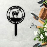 Personalized Cow Address Garden Stake, Custom Farm Sign, Custom House Number Display, Metal Address Plaque, House Numbers Sign