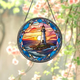 Colorful Lighthouse Suncatcher Ornament, Lighthouse Ornament, Housewarming Gift, Beach Decor, Mother's Day Gift