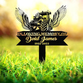 Custom Farmer Memorial Stake Metal Wall Art, Personalized Tractor Memorial Name Sign, Farmer Loss Sympathy Sign, Tractor Grave Marker